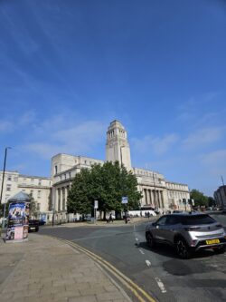 Parkinson Building at the entrance to the University of Leeds campus